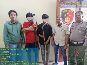 Polsek Cipocok Jaya Ciduk Gengster Ingusan, Hampir Kencing di Celana!