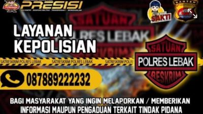 Polres Lebak Buka Layanan Pengaduan Bagi Masyarakat, Ini Nomornya