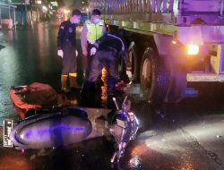 Tergelincir Genangan Air, Pemotor Tewas Masuk Kolong Truk di Balaraja Tangerang