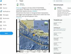 Analisis BMKG Gempa M 5,2 di Selatan Banten, Tidak Berpotensi Tsunami