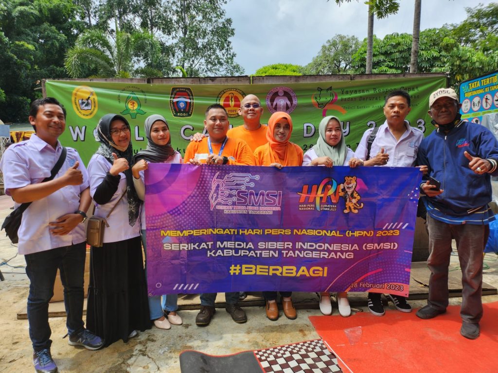 Peringati  HPN 2023, SMSI Kabupaten Tangerang Berbagi Bersama Pejuang Kanker