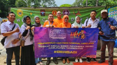 Peringati  HPN 2023, SMSI Kabupaten Tangerang Berbagi Bersama Pejuang Kanker