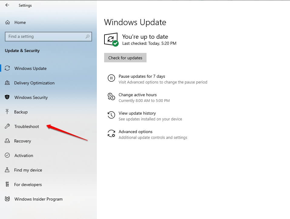 Perbaiki dengan bantuan Troubleshooter 1