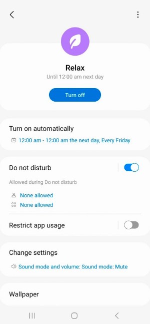 Fitur Galaxy A14 Mode Istirahat dan Tidur