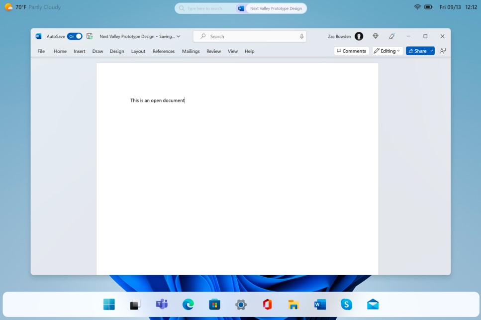 Tampilan Windows 12