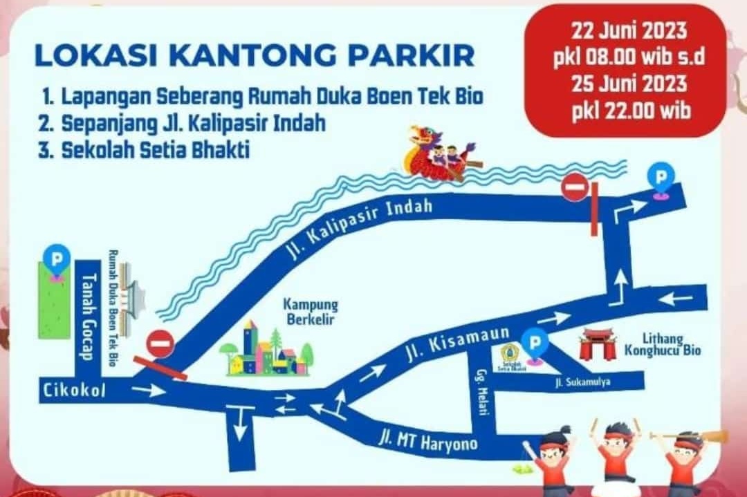 Ada Festival Peh Cun, Ini Lokasi Parkir dan Pengalihan Arus Lalu Lintas di Kota Tangerang