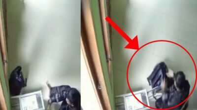 Viral, Pria Pakai Jas Hujan Maling Uang Kotak Amal di Pinang Tangerang