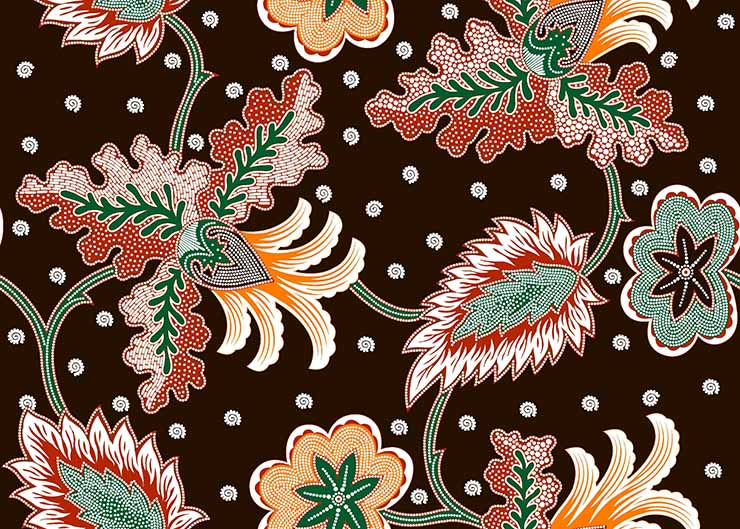Gambar Batik Flora Mudah