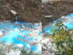 Viral Video Kali di Jalan Irigasi Sipon Cipondoh Tangerang Berubah Jadi Biru