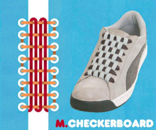 Cara Pasang Tali Sepatu - Gaya Checkerboard