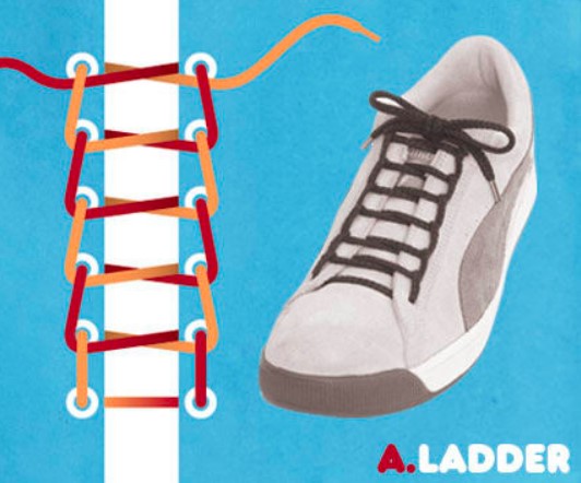 Cara Pasang Tali Sepatu - Gaya Ladder
