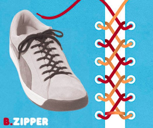 Cara Pasang Tali Sepatu - Gaya Zipper