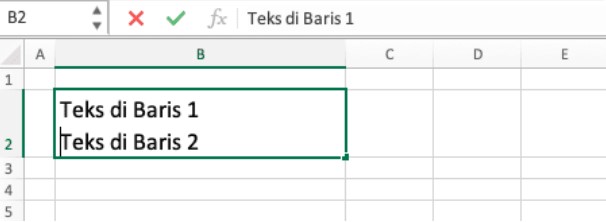 Cara Enter di Excel dalam 1 Kolom