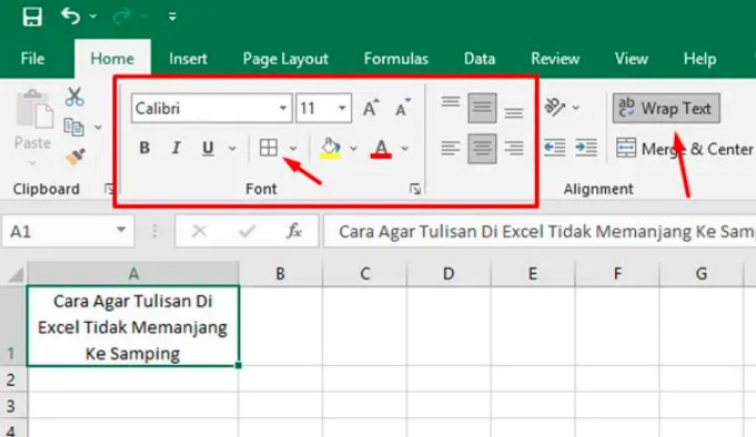 Cara Enter di Excel dalam 1 Kolom 3