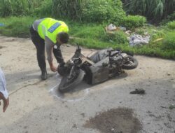 Kecelakaan di Jalan Ciater Tangsel, Pemotor Matic Terluka di Wajah